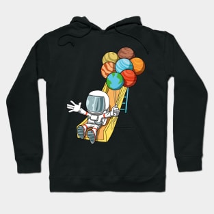 Kids Astronaut Space Slide Planets Balloons Birthday Hoodie